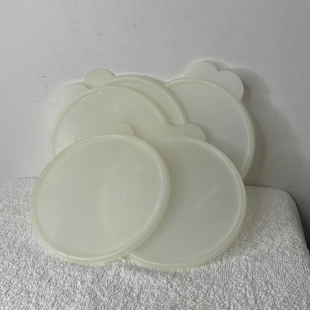 Tupperware Lids VTG Butterfly Tab Made In USA 6.25” (5 Total) #2541A-10